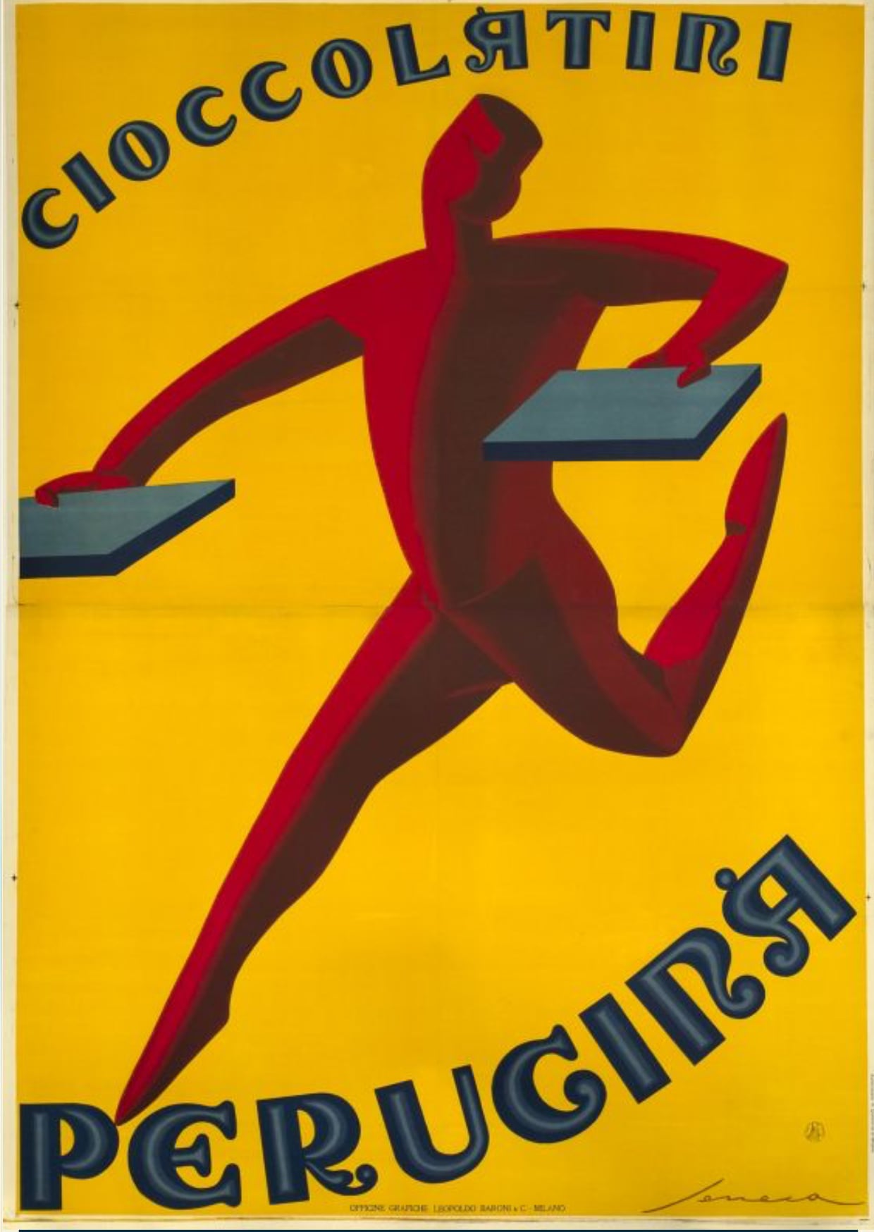 Cioccolatini Perugina running figure poster